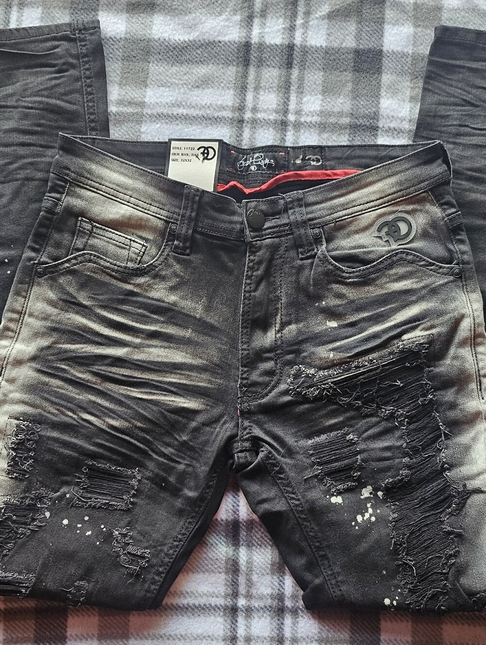 Frost Originals Slim Fit Black Distressed Men’s Jeans NWT